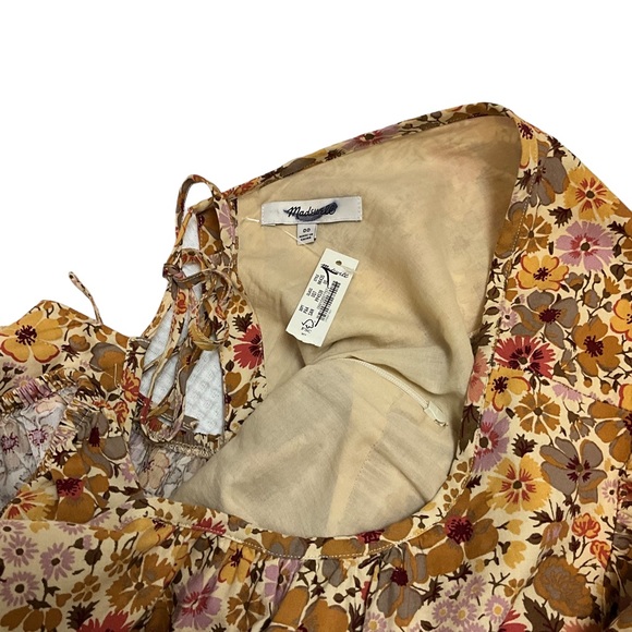 Madewell Puff-Sleeve Open-Back Midi Dress in Flora Field Size 00 - Picture 7 of 8